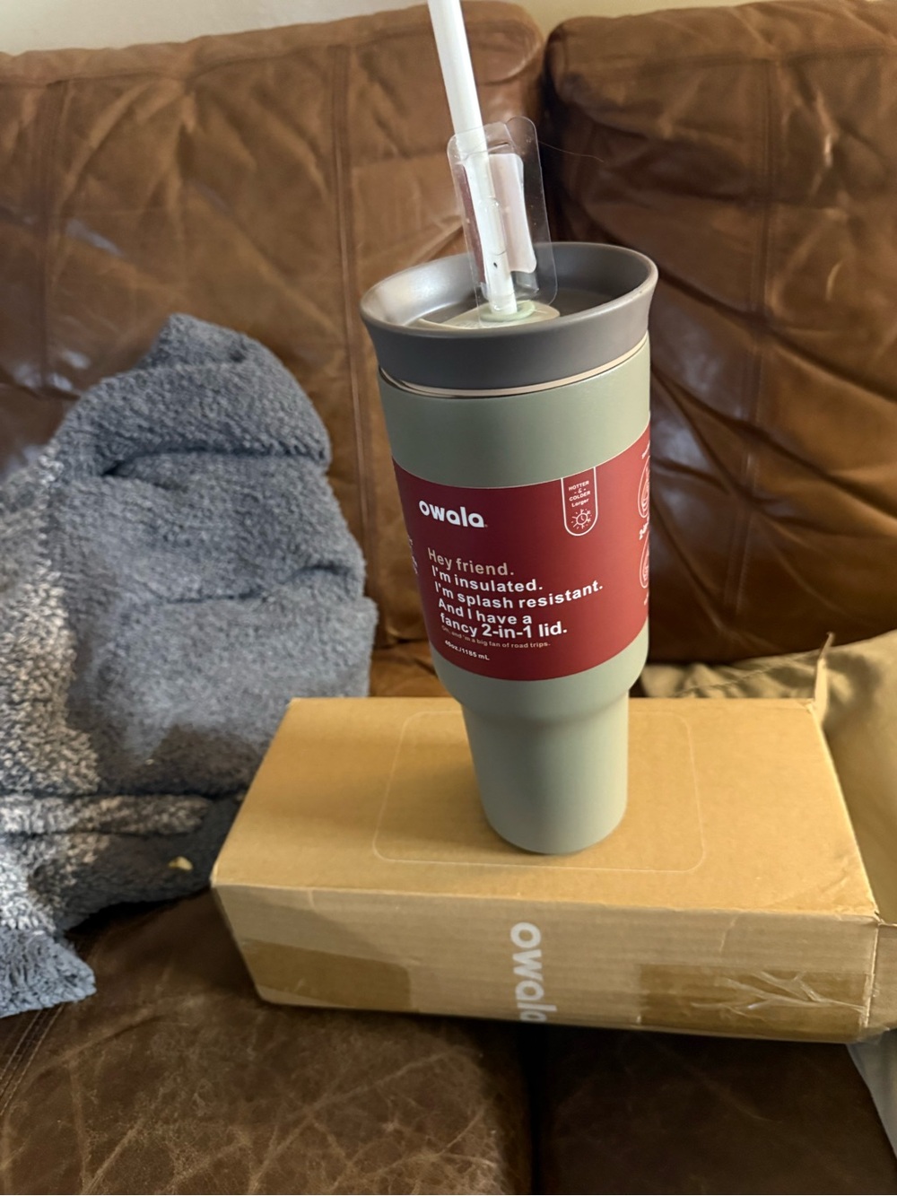 NWT Owala 40oz Travel Tumbler with 2-in-1 Lid – Sagebrush Green